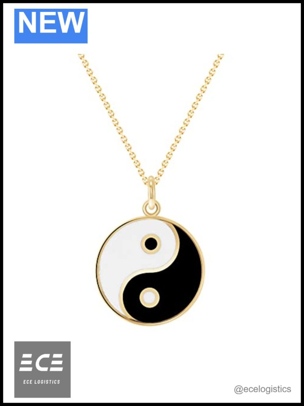 Pome Yin and Yang Pendant Necklace Solid 14k Gold Made in America